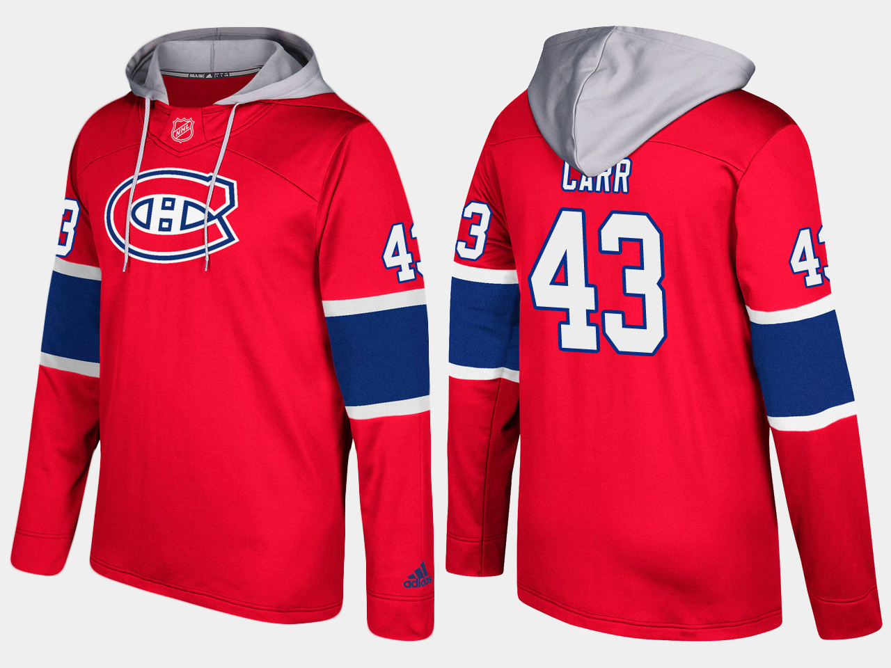 Men NHL Montreal canadiens 43 daniel carr red hoodie